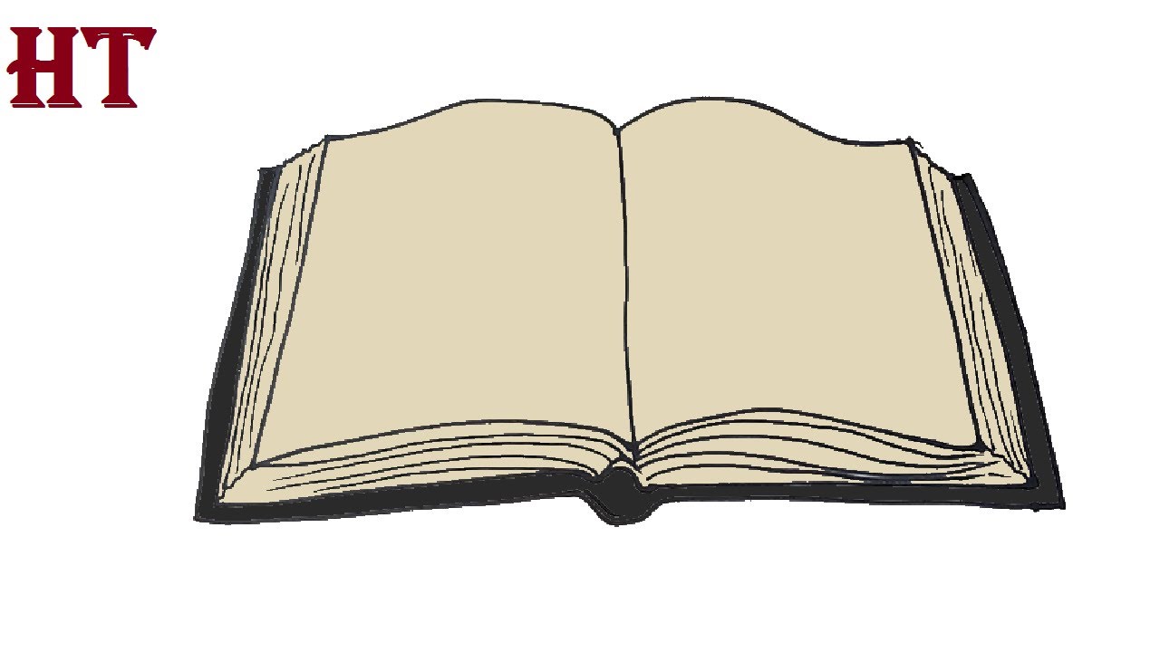 How to draw a realistic open book step by step. 