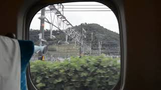 Japantrip2016: passing exhibited Shinkansen Prototypes after leaving Maibara station (1:00 - 1:07)