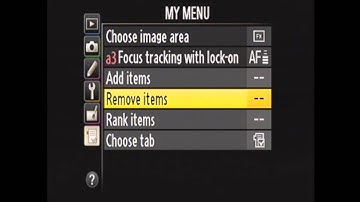 Nikon D600 My Menu Walkthrough
