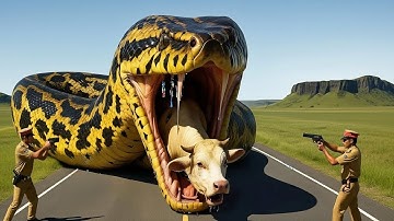 Heroic Rescue Team Saves Innocent Mother Cow From Giant Python Attack