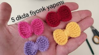 🎀 5 dakikada kolay tığ işi fiyonk yapımı 🎀