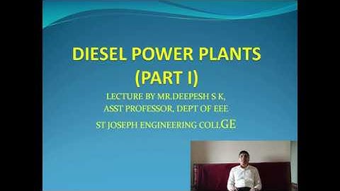 SJEC Lectures: Power Generation and Economics - Diesel Power Plant