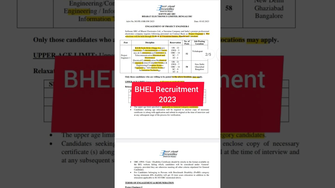 BHEL Recruitment 2023| BHEL latest Degree pass job| bhel Freshers job vacancy 2023|