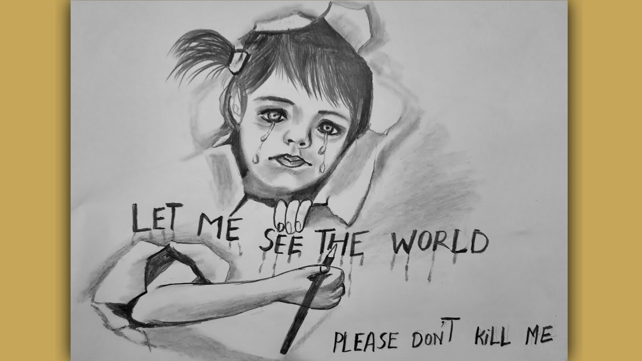 Drawing of Save Girl Child  Curious Times