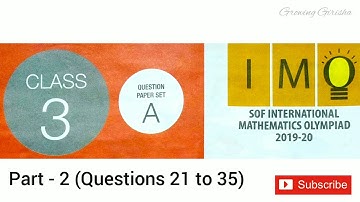 IMO Maths Olympiad Class 3 Solved Questions 2019-20 Set A Part 2