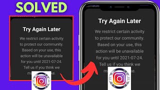 How To Fix Instagram Try Again Later We Restrict Certain Activity 2024|Instagram Login Error