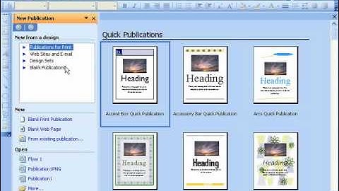 Publisher 2003 Tutorial Creating a Blank Publication XP & 2003 Microsoft Training Lesson 1.8