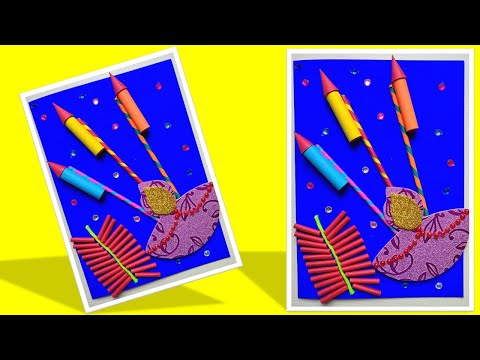 how to make diwali greeting card ? handmade diwali card making ideas |