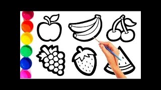 Fruits drawing painting,colouring | easy acrylic painting for kids | Art and Learn