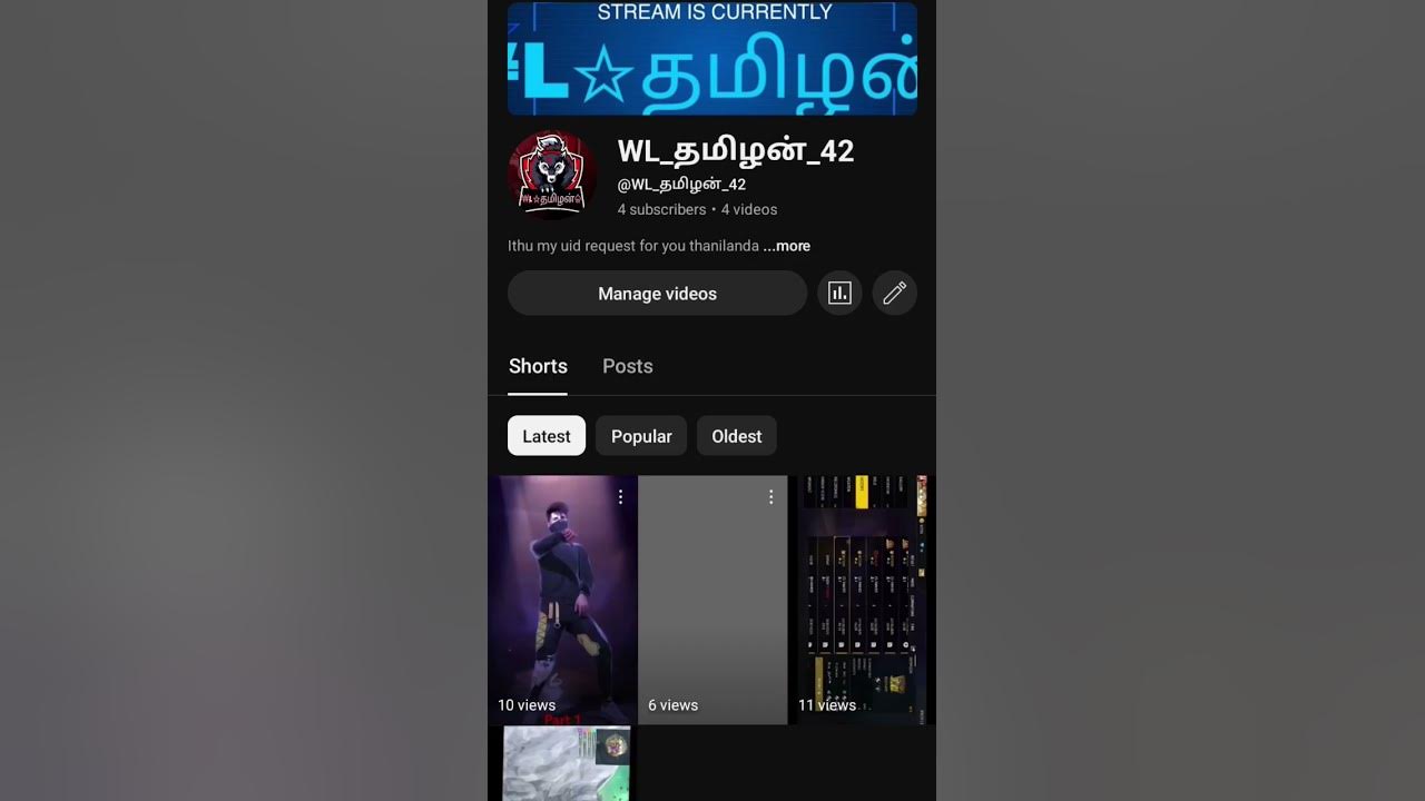 My new channel https://www.youtube.com/@WL_%E0%AE%A4%E0%AE%AE%E0%AE%BF ...