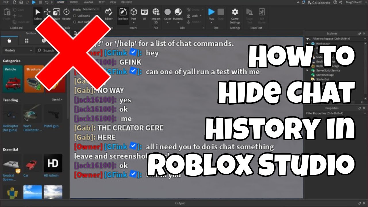 How To Hide Chat History In Roblox Studio YouTube 