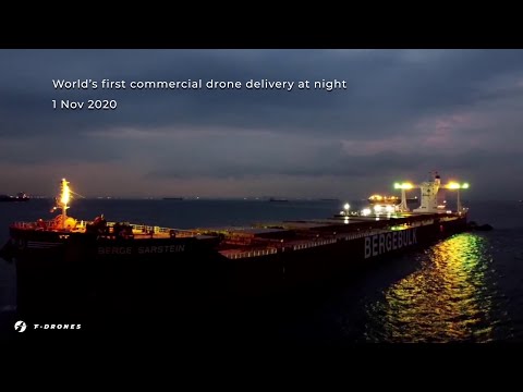 World’s first commercial drone delivery at night