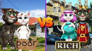 Family POOR VS RICH Family || My Talking Angela  2 || My Tom 2