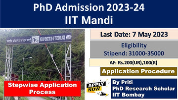 IIT Mandi Stepwise Application form fillup PhD Admission 2023 | PhD Admission 2023