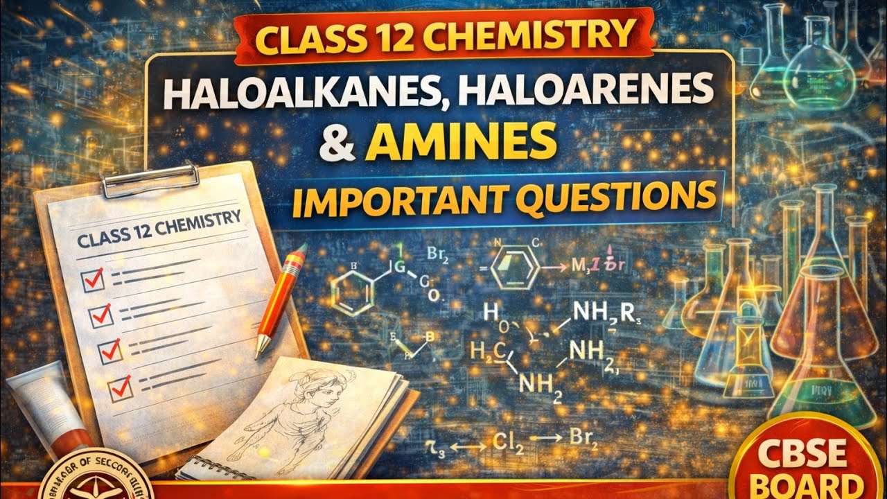 🔥 Haloalkanes, Haloarenes & Amines | All PYQs + Important Questions | CBSE Class 12 Chemistry