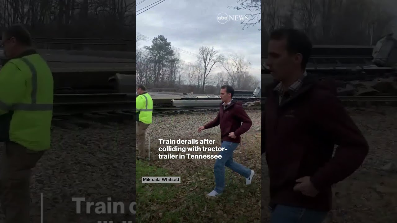 Train Derails After Colliding With Tractor Trailer In Tennessee