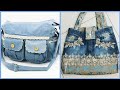 most beautiful new stylish  embroidered and applicable handmade latest👖👜  jeans handbag collection