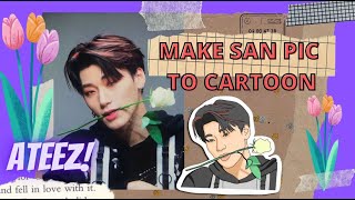 I turn San ATEEZ  photo into cartoon with medibang paint screenshot 5