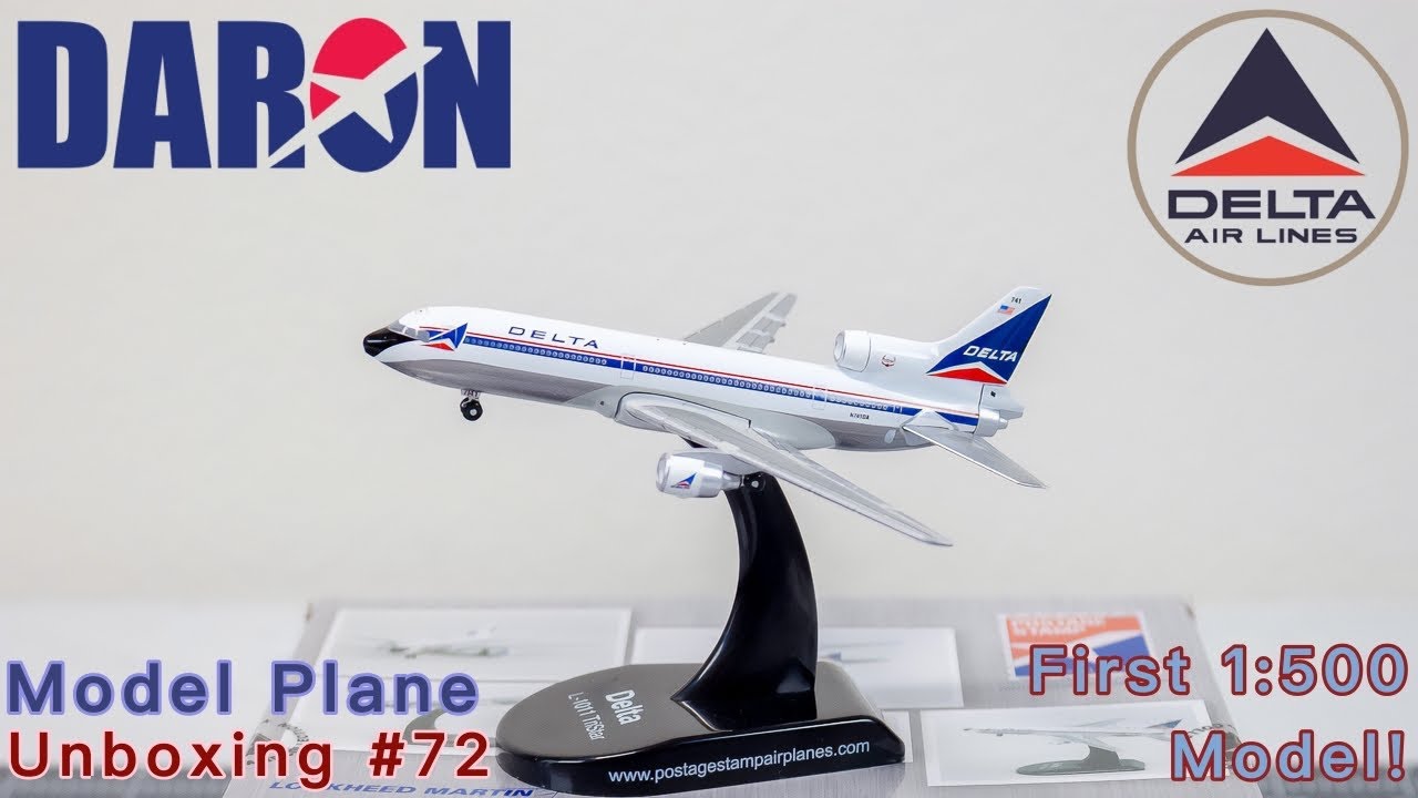 Daron Postal Stamp Delta Airlines Lockheed L-1011-250 Tristar| Model Plane Unboxing #72