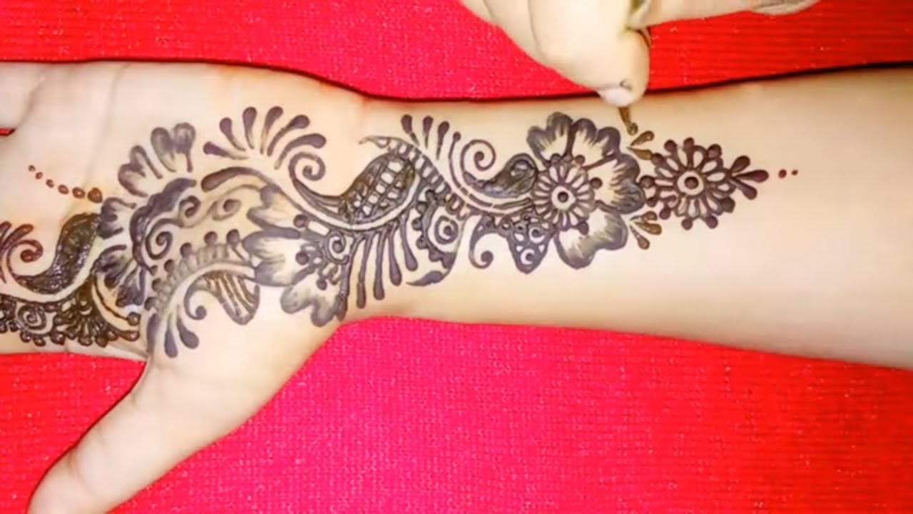 Simple Arabic Henna Mehndi Design for hand | bell mehndi designs ...