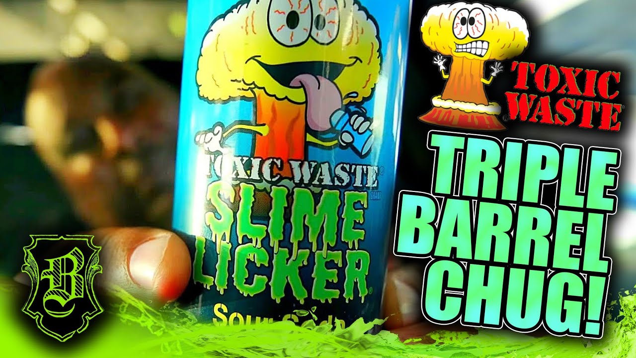 EXTREME SOUR SODA CHUG x3 Toxic Waste Slime Licker