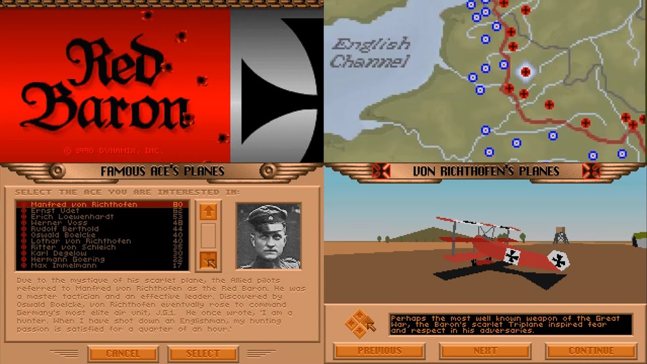 Red Baron - All Aces, Fighter Planes, Maneuvers & Aerodromes - by Dynamix / Sierra On-Line, 1990 DOS