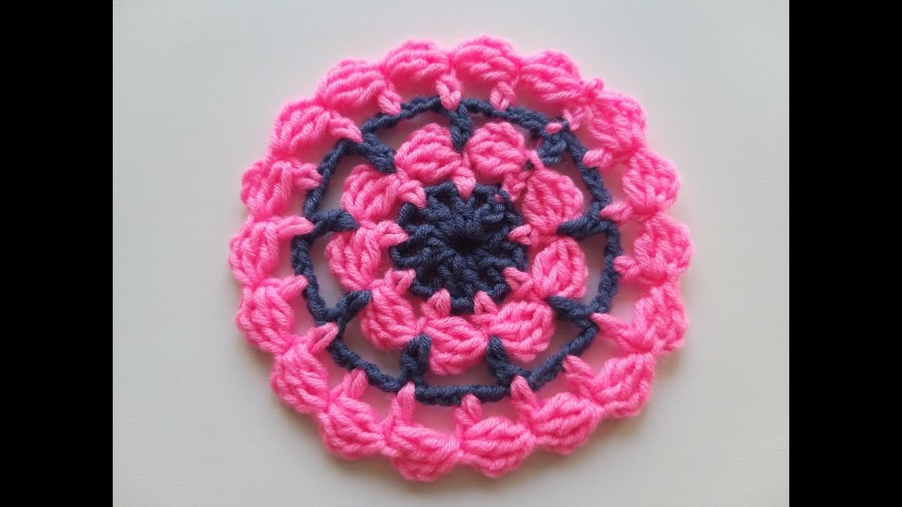 Красивый круглый мотив. Крючок для начинающих 2021.