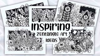 5 Set Of Inspiring Zentangle Patterns For Beginners🌼5 Sets Of Zentangle Art