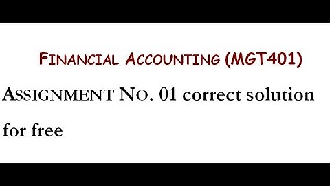 mgt401 ASSIGNMENT NO. 01