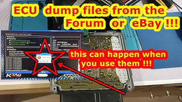 Wrong Tuning! the car does not start.This happens when you use Dump Files from the Forum and eBay