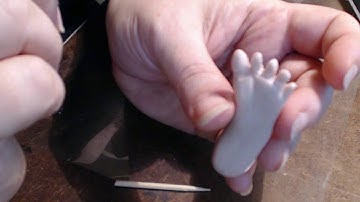 Tutorial pt.2 Sculpting polymer clay feet with toes Part two LindaE