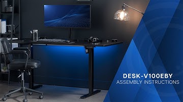 DESK-V100EBY Electric Single Motor Desk Frame with Memory Controller Assembly by VIVO