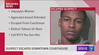 Manhunt underway after suspect escapes custody at downtown courthouse
