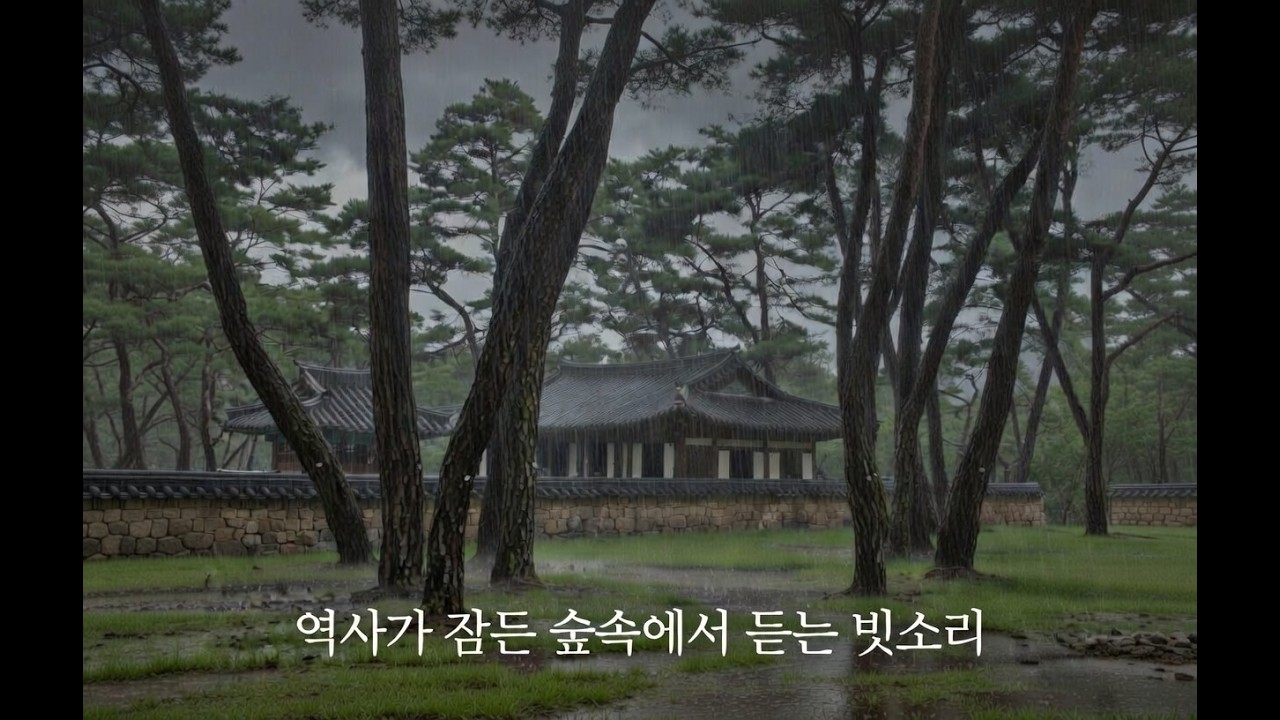 역사가 잠든 숲속에서 듣는 빗소리~  (약 20분 후 화면 어두워져요 ^^ )