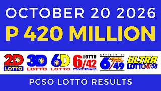 Lotto Result Today 9PM October 20 2026 PCSO