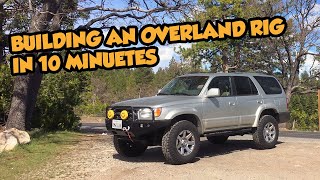 Over a few weekends, we were able to get this stock 2000 toyota
4runner become respectable overland rig. completed lot of upgrades
from bumpers, sl...