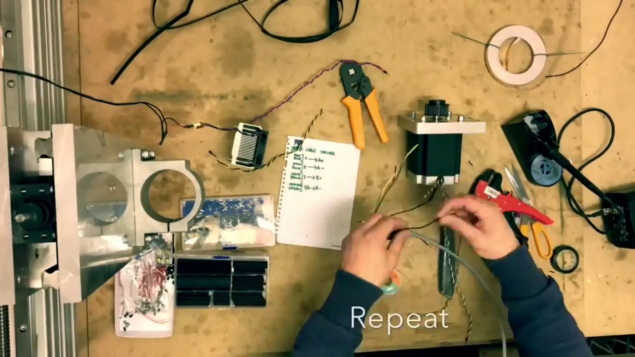 Building a CNC Router - Connecting x axis stepper to cy cable (ep31 ...