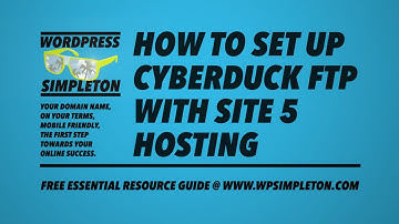 How to set up Cyberduck ftp with Site5 Web Hosting