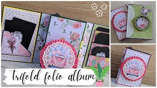 Trifold album || Mini Trifold folio || Mini album || camera box album || Part 2 || Mahima crafts