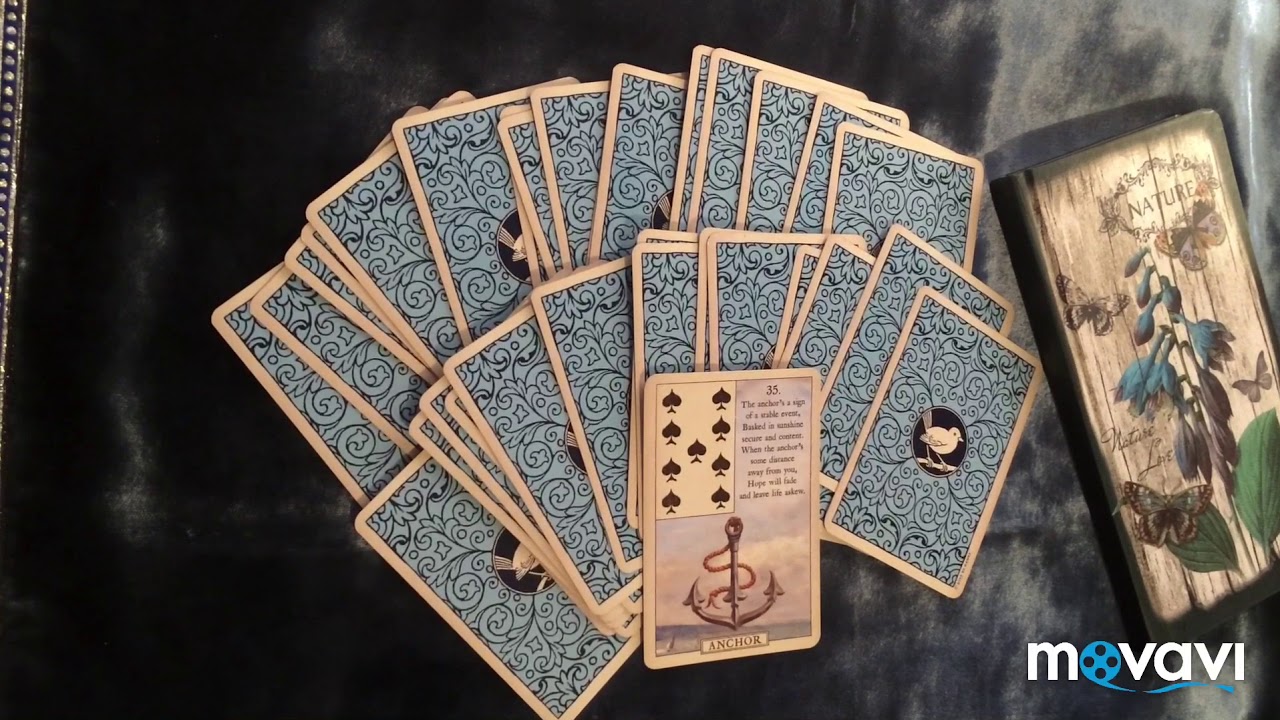 Blue bird Lenormand/голубая птица Ленорман. Таро, оракулы. Перевод. Карта Якорь.