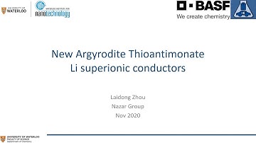 New Family of Argyrodite Thioantimonate Lithium Superionic Conductors | Laidong Zhou