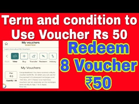 Term and Conditions to use/redeem 8 JIO voucher Rs 50 on 100% cashback offer,जियो वाउचर रिचार्ज