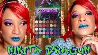 Nikita Dragun X Morphe Eye Shadow Palette  Glam Try on and first Impressions