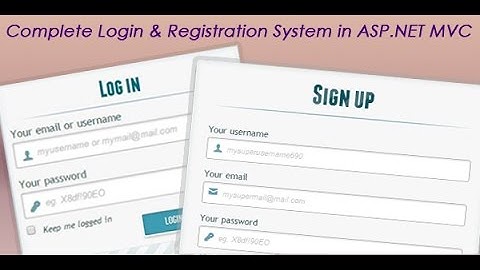 Complete login and registration system in ASP.NET MVC application