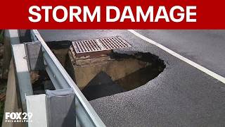 Severe storms cause road to buckle in New Jersey