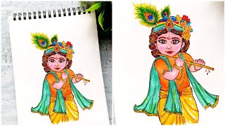 Little Krishna ji drawing | Cute Krishna ji drawing easy