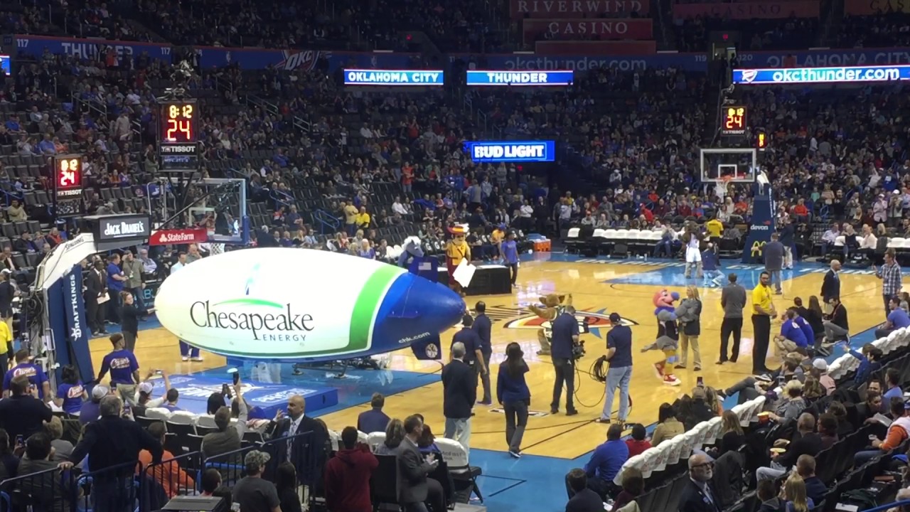 Check out high flying stunts from the #OKCThunder's mascot Rumble