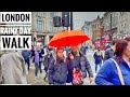 Central London Walking Tour | London Rain Walk [4K HDR]