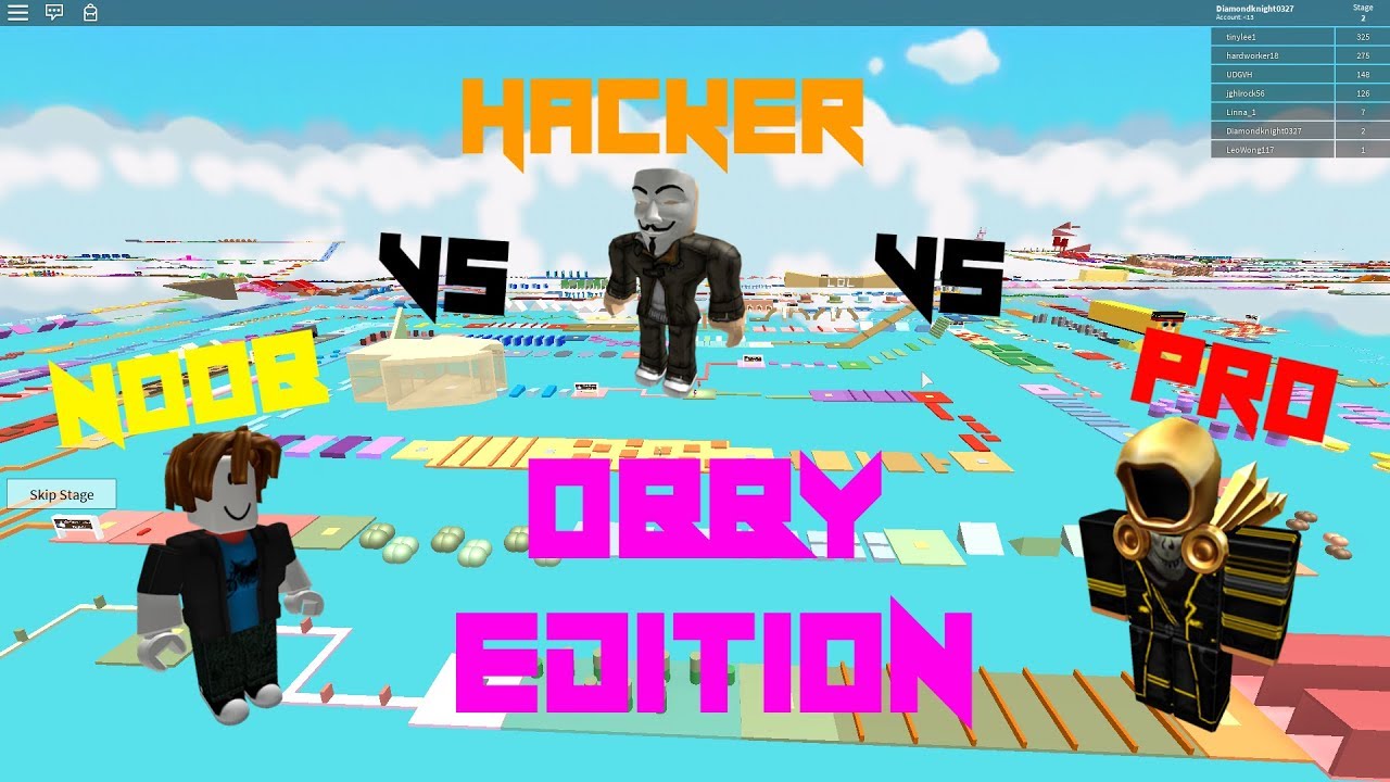 Noob VS Hacker VS Pro[Roblox Obby Edition] - 