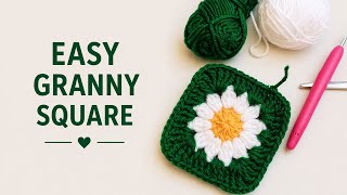 “Easy Crochet Floral Granny Square 🌼 | Beginner Friendly Tutorial”#crochet #handmade #craft 